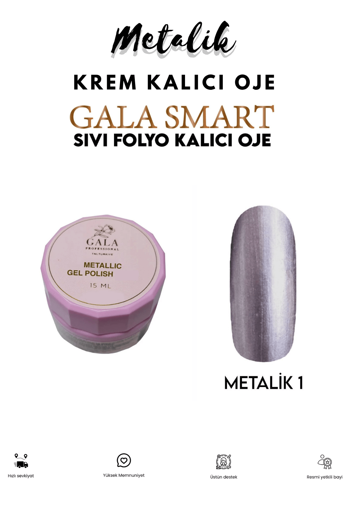 Metalik Sıvı Folyo Krem Kalıcı Oje - METALİK 1