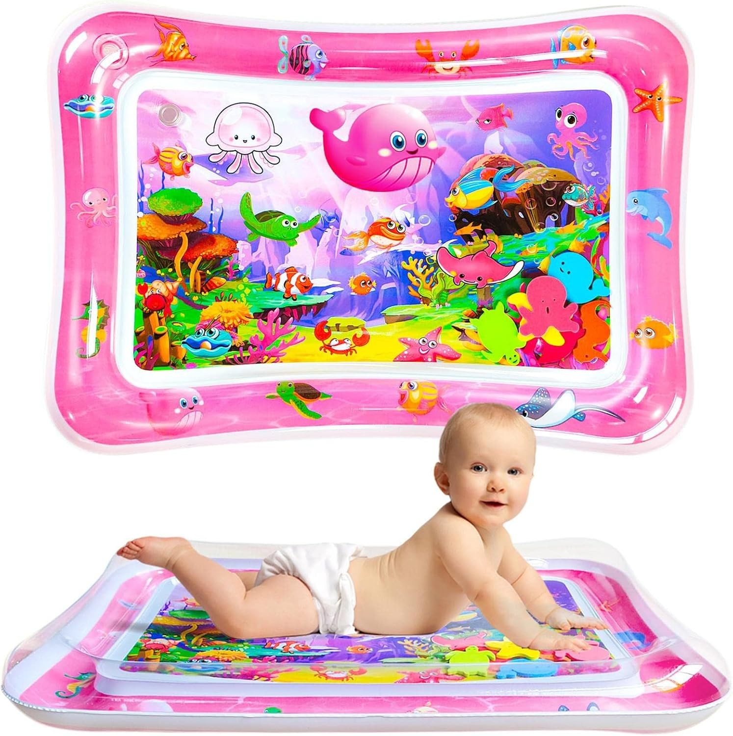 Pembe Bebek Aktivite Su Matı Tummy Time 