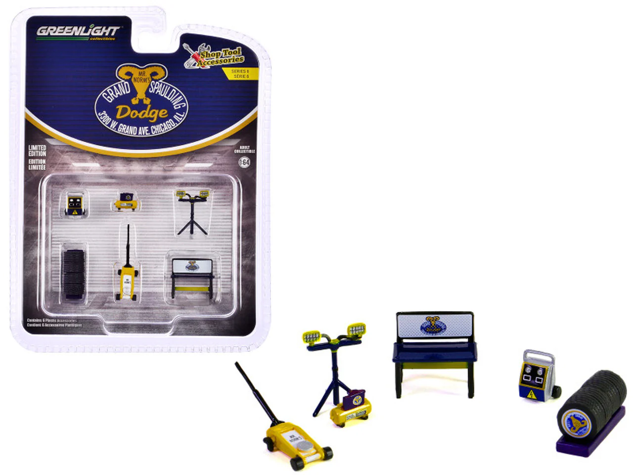 Greenlight 1/64 Auto Body Shop - Shop Tool Accessories Series 6 - Mr. Norm's Solid Pack