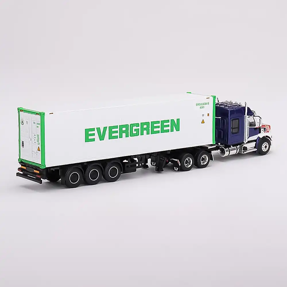 Mini GT Western Star 49X Blue W40 Reefer Container Evergreen