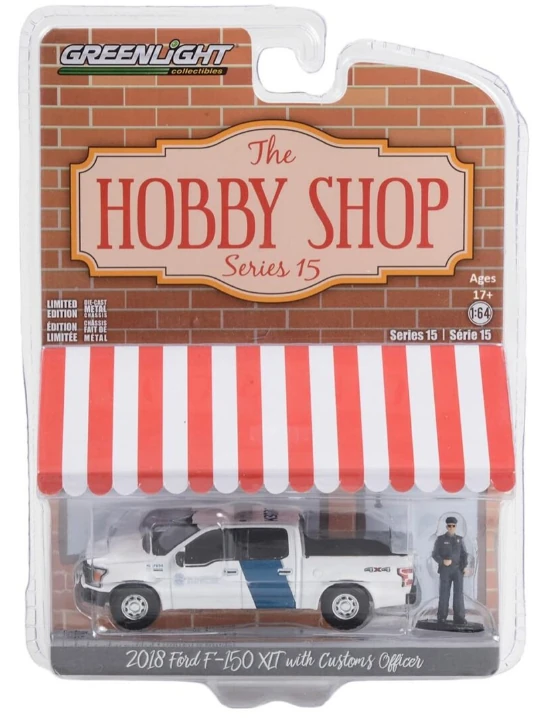 Greenlight 97150-F The Hobby Shop Series 15-2018 F-150 XLT - U.S. Customs and Border Protection with Customs Officer 
