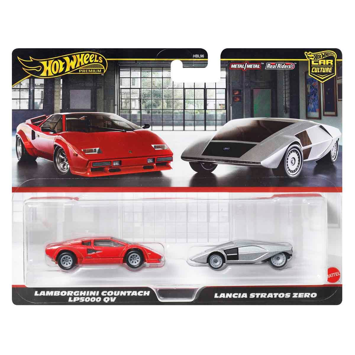 Hot Wheels Premium Car Culture 2'li Paket Lamborghini Countach LP5000 QV & Lancia Stratos Zero