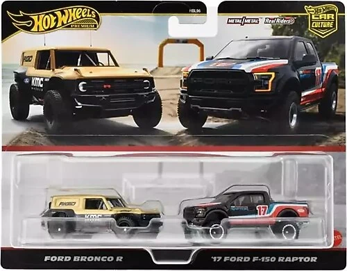 Hot Wheels Premium Car Culture 2'li Paket Ford Bronco R & '17 Ford F-150 Raptor