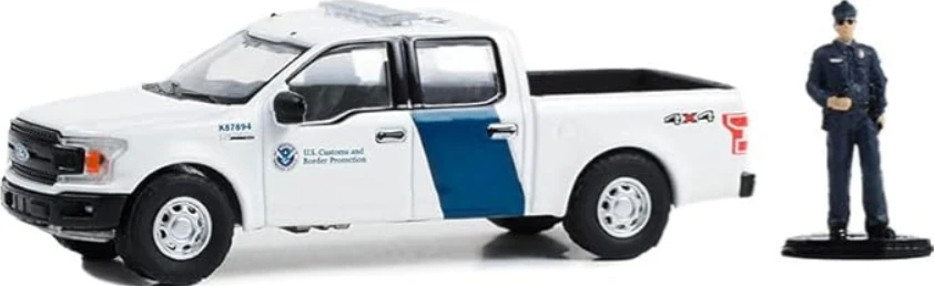 Greenlight 97150-F The Hobby Shop Series 15-2018 F-150 XLT - U.S. Customs and Border Protection with Customs Officer 