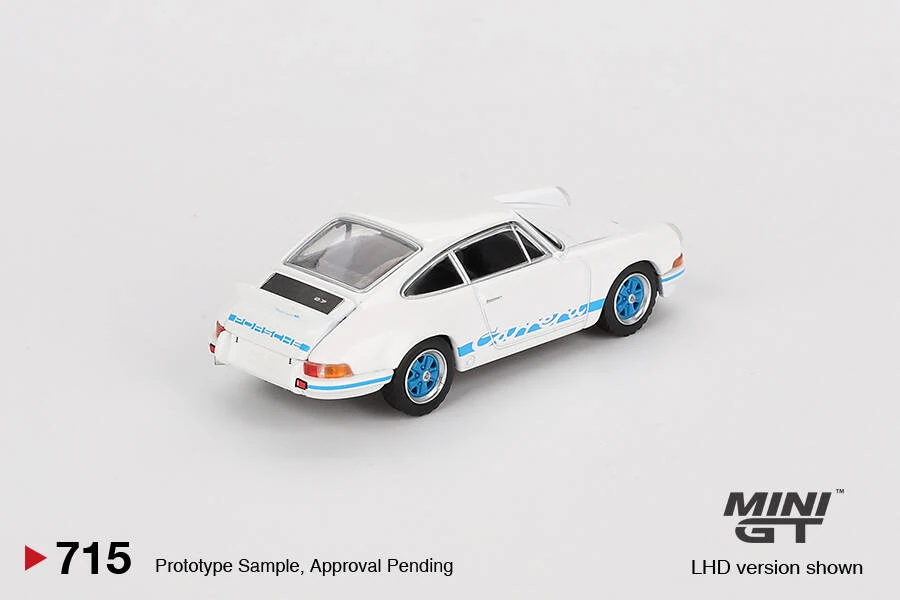 Mini GT Porsche 911 Carrera RS 2.7 Grand Prix White with Blue Livery 