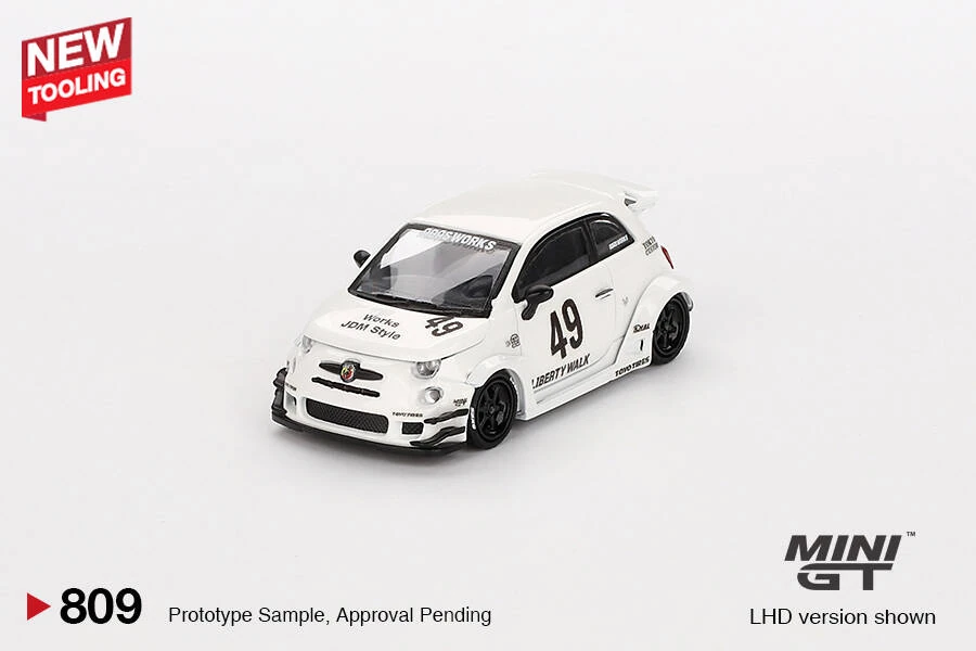Mini GT LB-WORKS x Abas Works ABARTH 595 Gara White