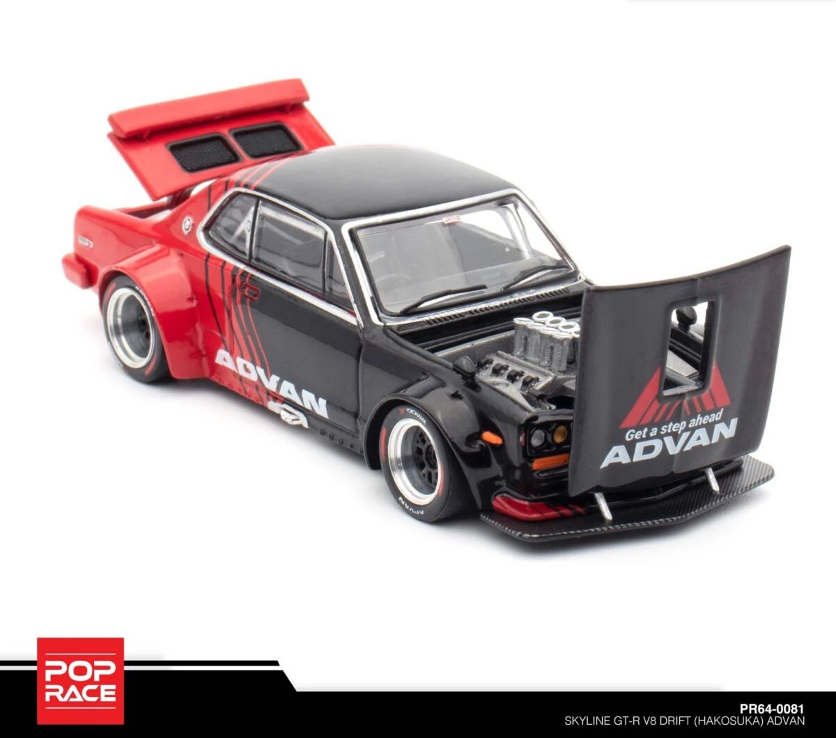 Pop Race 1/64 Skyline GT-R V8 Drift (Hakosuka) Advan