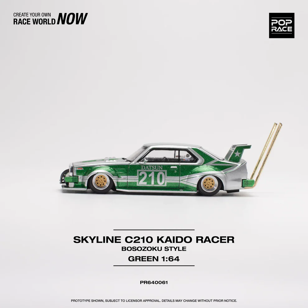 Pop Race Skyline C210 Kaido Racer Bosozoku Style Yeşil