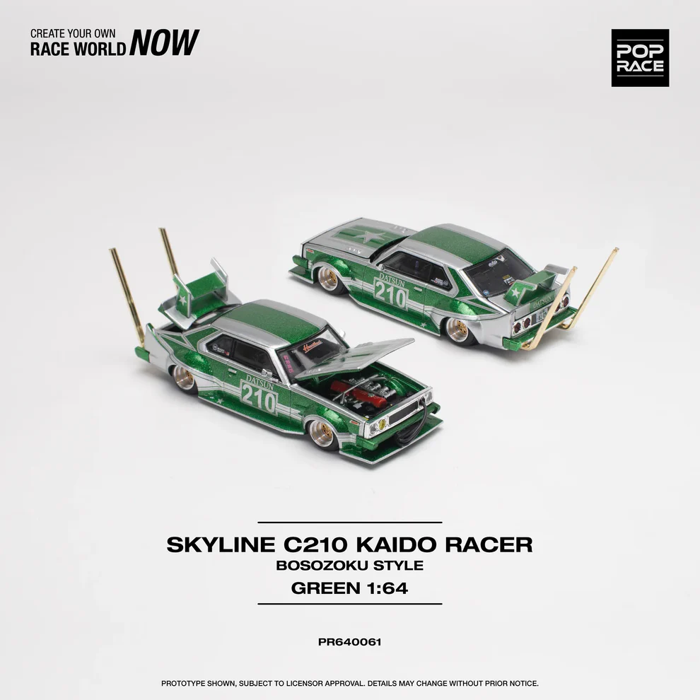 Pop Race Skyline C210 Kaido Racer Bosozoku Style Yeşil