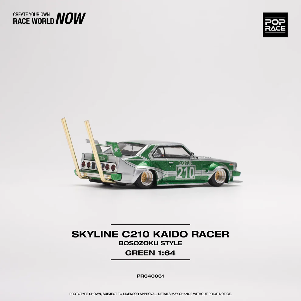Pop Race Skyline C210 Kaido Racer Bosozoku Style Yeşil
