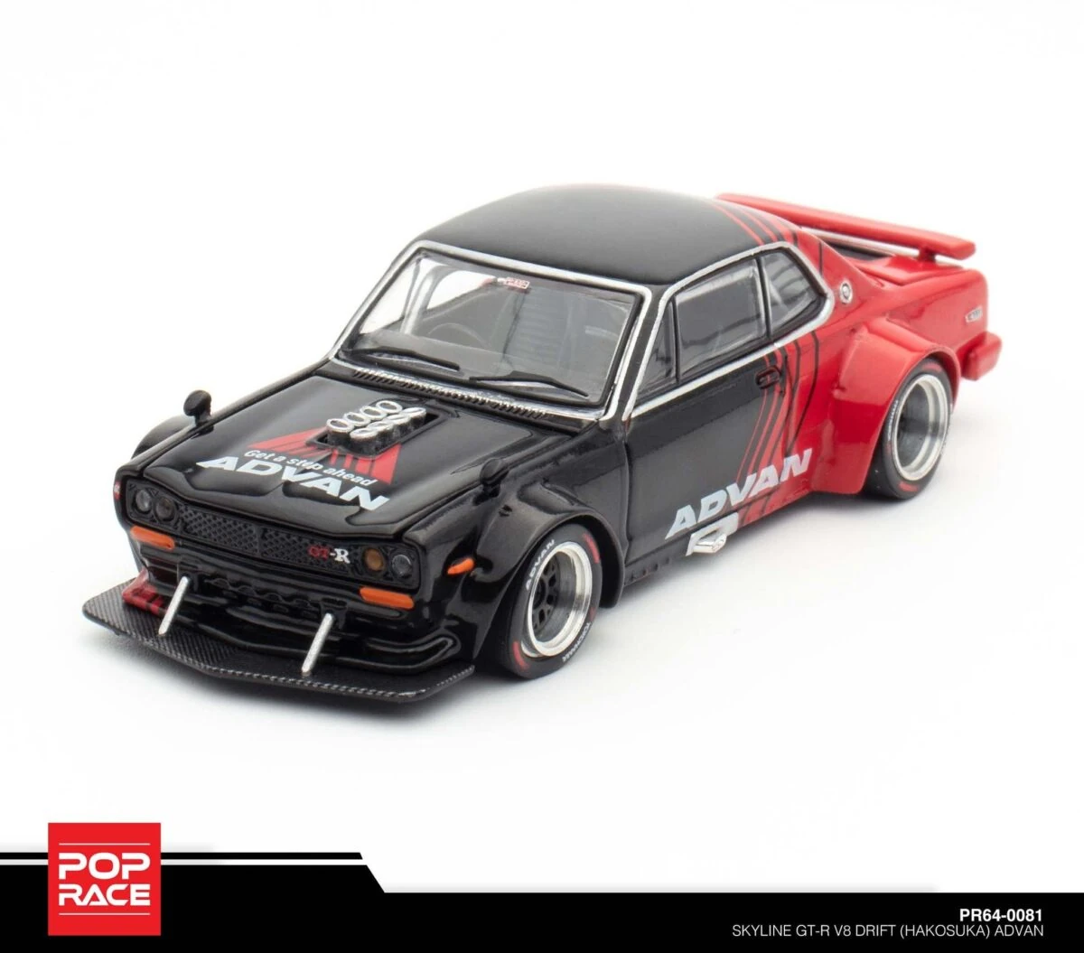 Pop Race 1/64 Skyline GT-R V8 Drift (Hakosuka) Advan