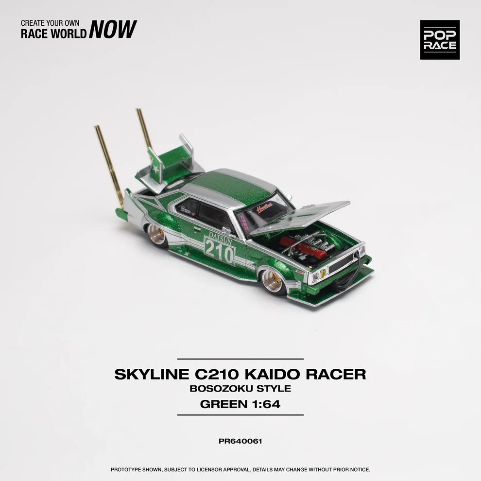 Pop Race Skyline C210 Kaido Racer Bosozoku Style Yeşil