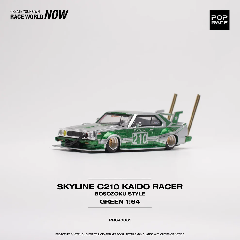 Pop Race Skyline C210 Kaido Racer Bosozoku Style Yeşil
