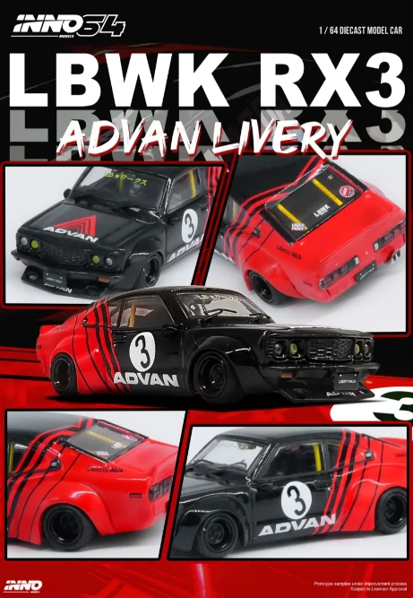 Inno LBWK Mazda RX3 Savanna "Advan Livery"