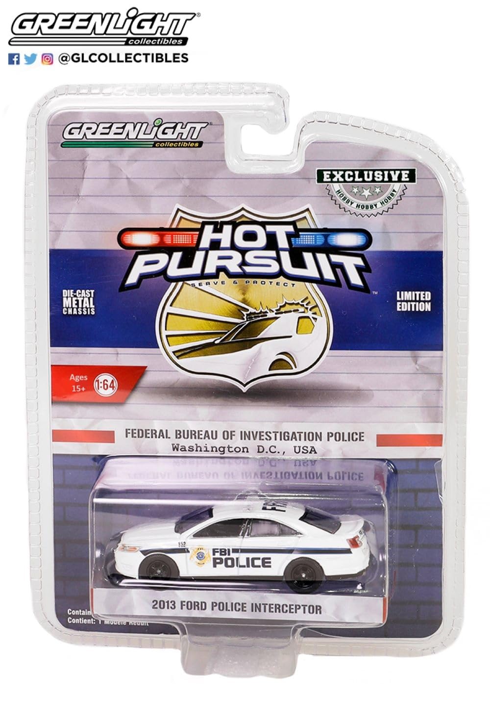 Greenlight Hot Pursuit Special Edition - FBI Police - 2013 Ford Police Interceptor 
