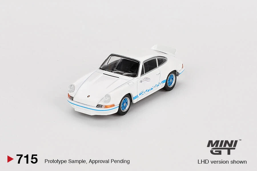 Mini GT Porsche 911 Carrera RS 2.7 Grand Prix White with Blue Livery 