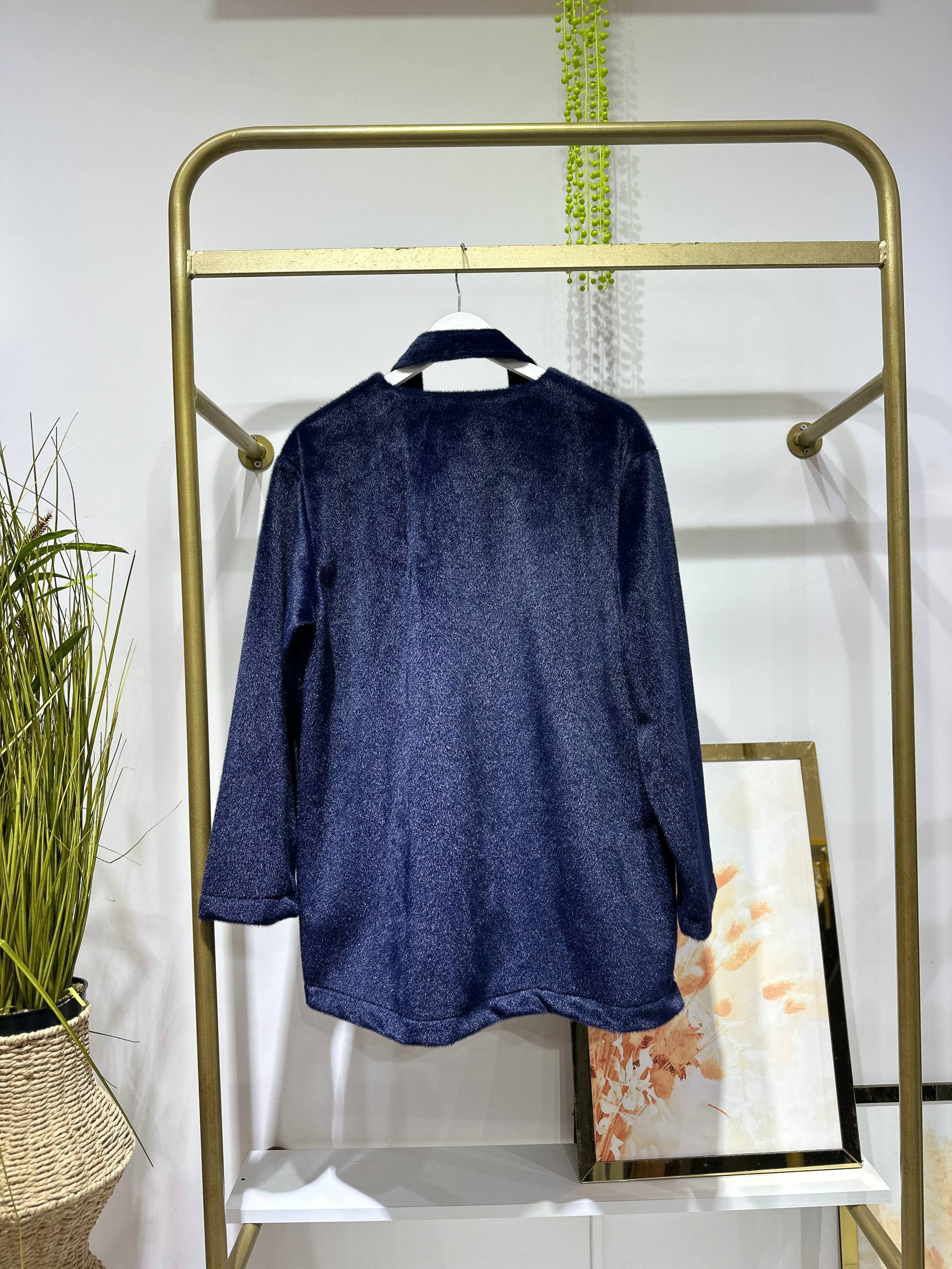 Gümüş Düğmeli Angora Kaşe Ceket