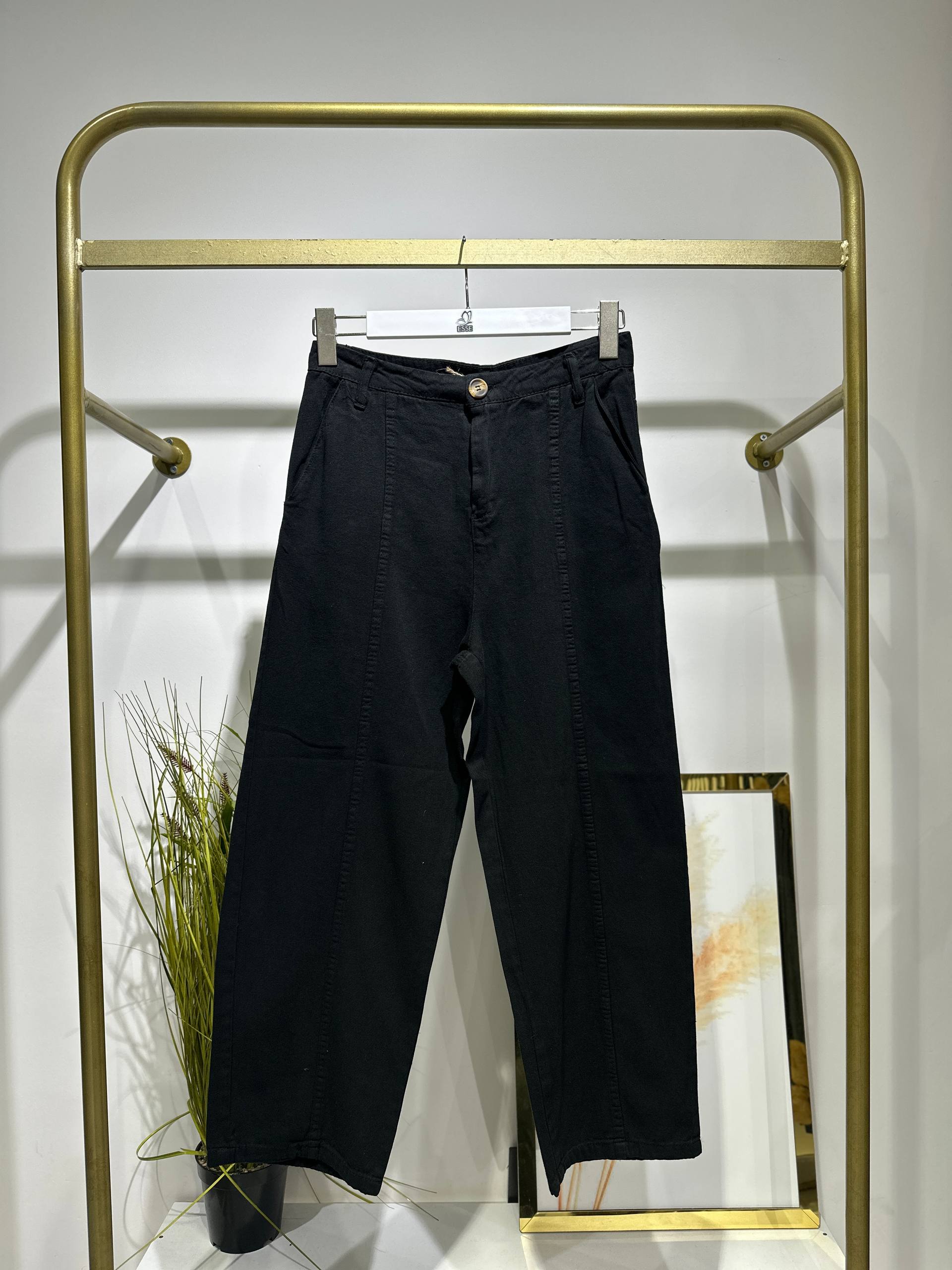 Cepli Gabardin Pantolon - Siyah