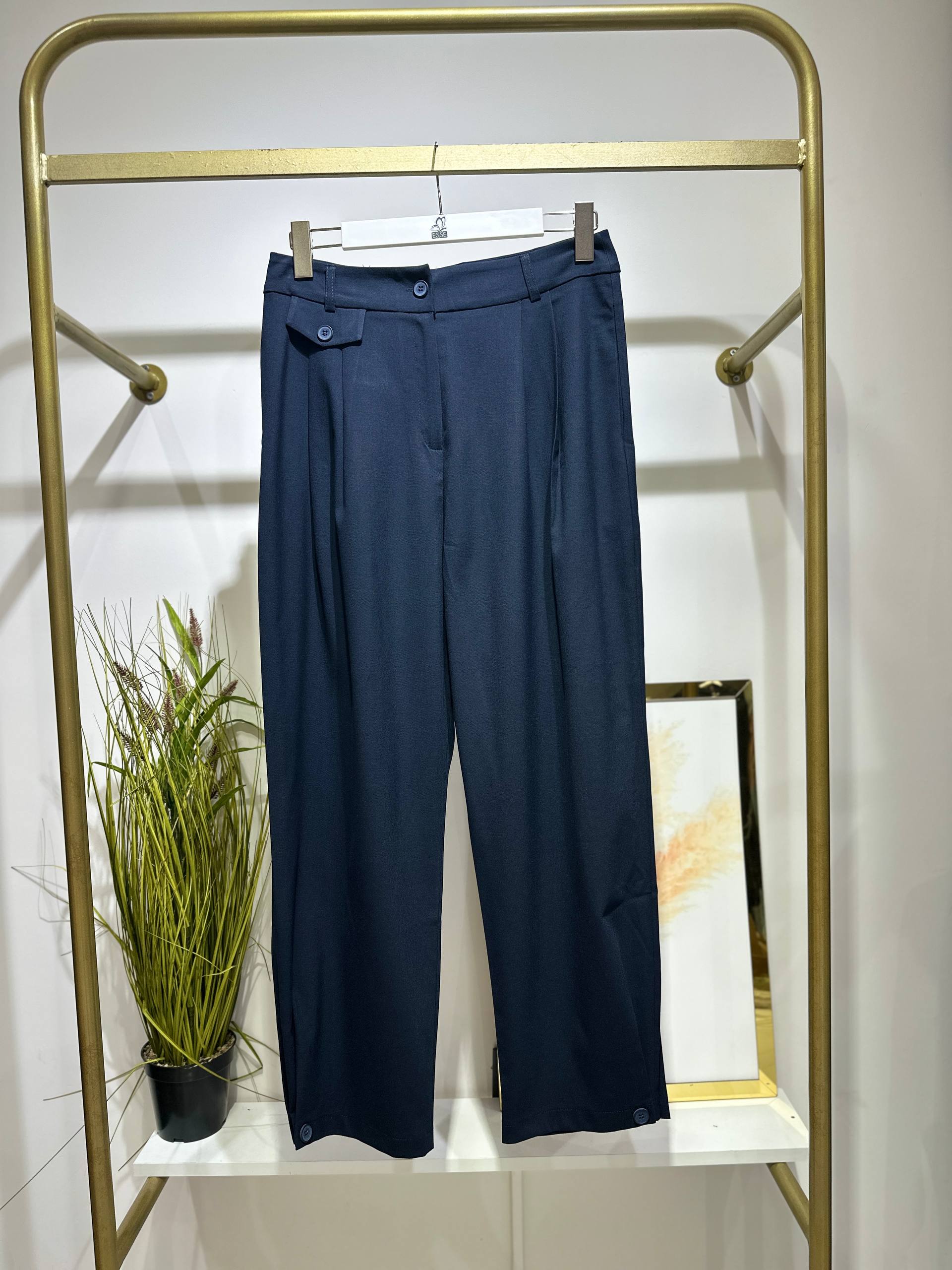 Pile Detaylı Pantolon - Lacivert