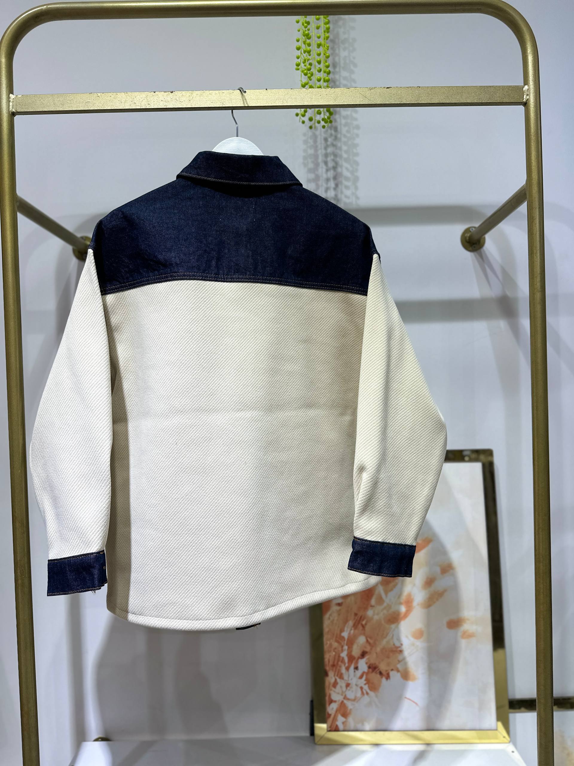 Panka Kot Garnili Gömlek Ceket - Ekru