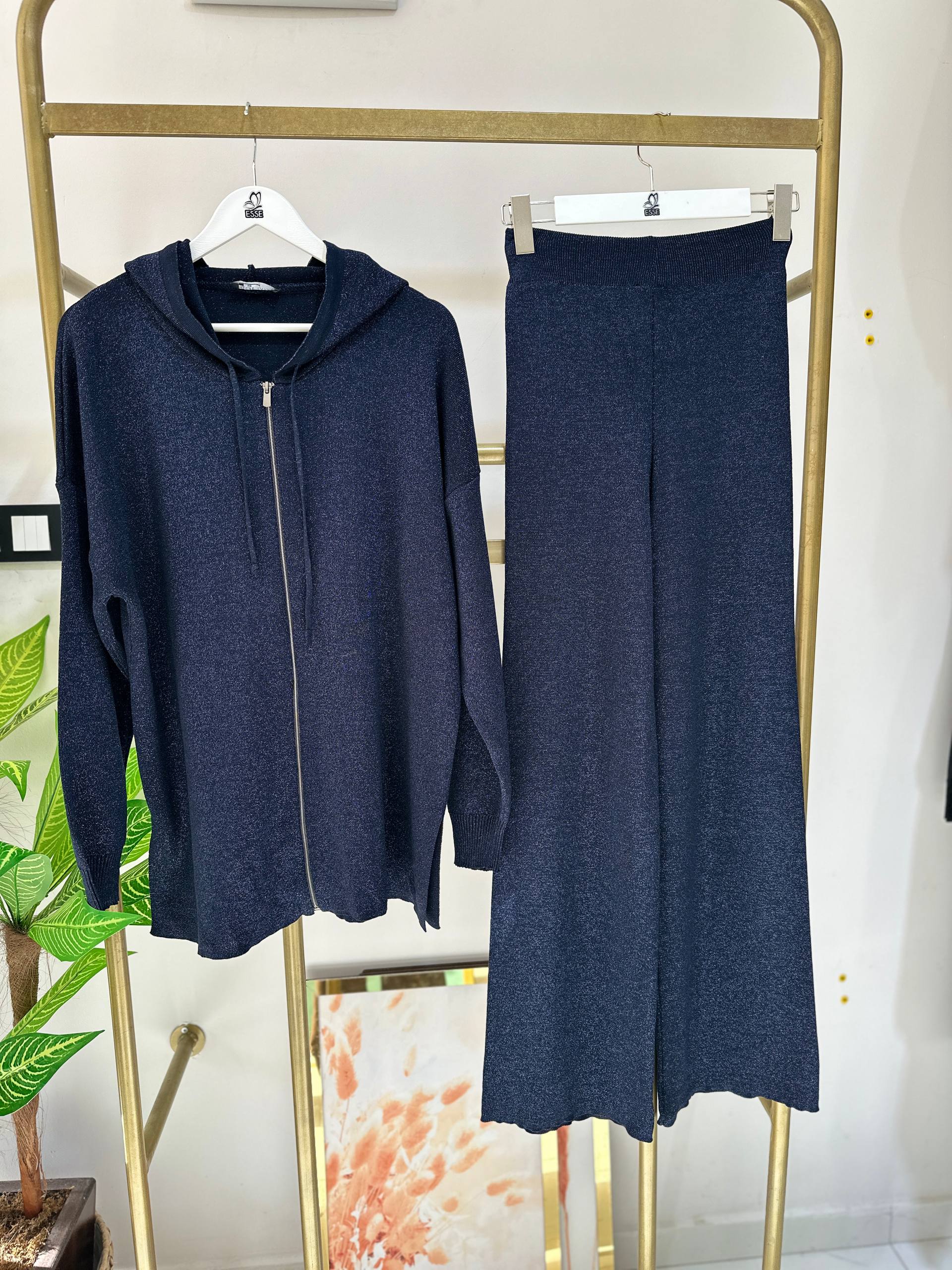 Simli Triko Senta Takım - Lacivert