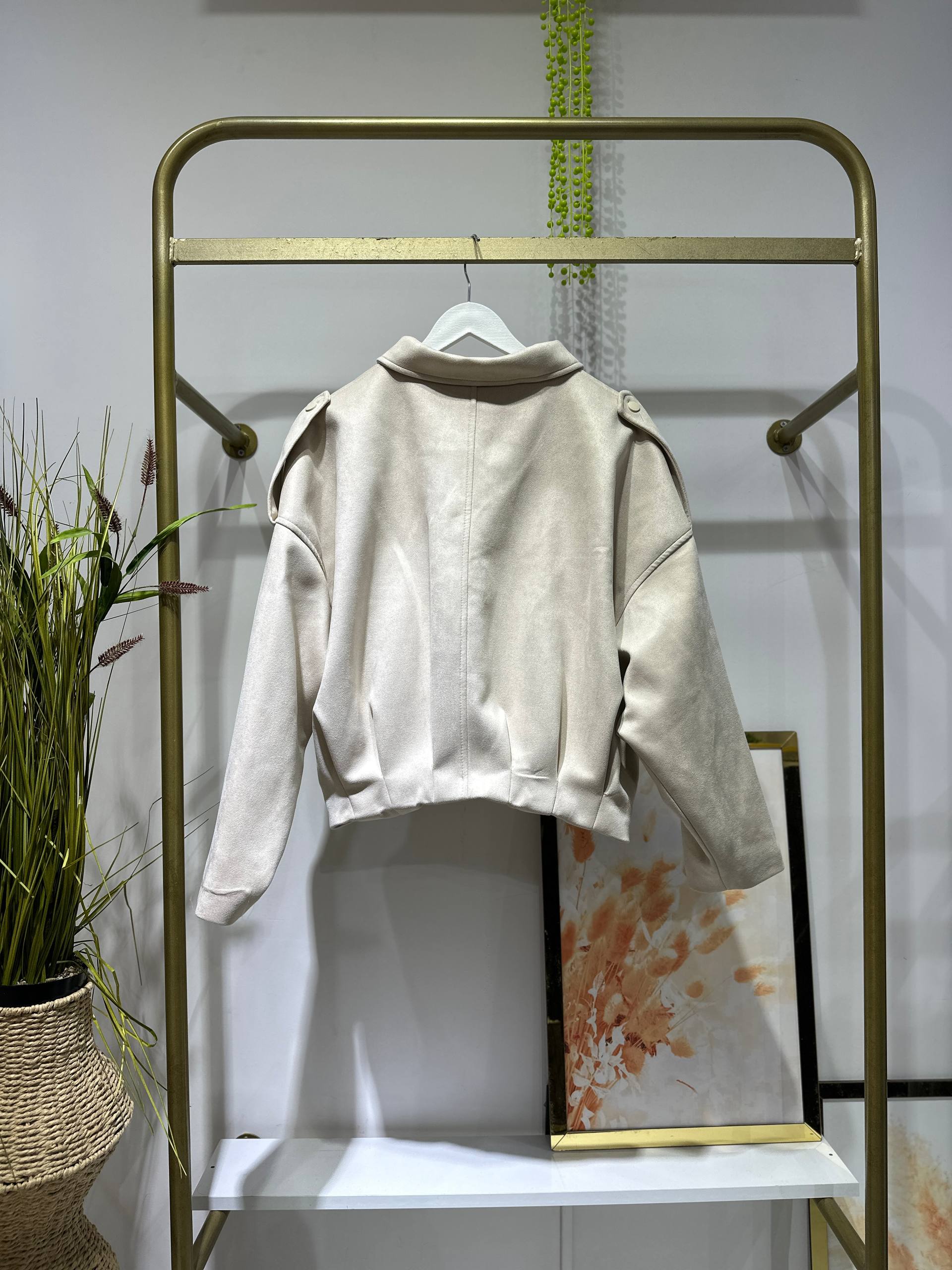 ZRA Model Suet Bomber Ceket - Taş