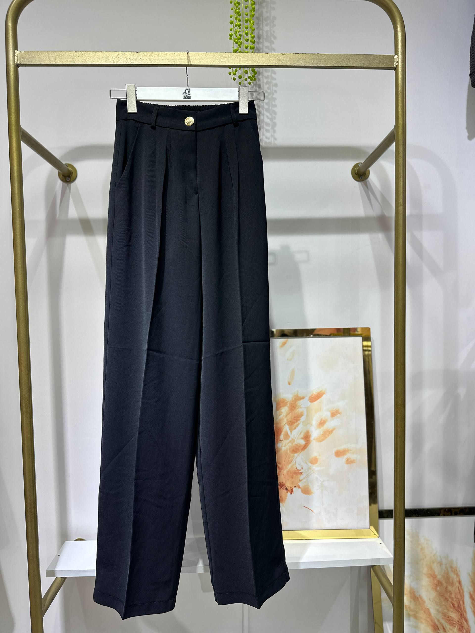 Palazzo Kumaş Pantolon - Siyah