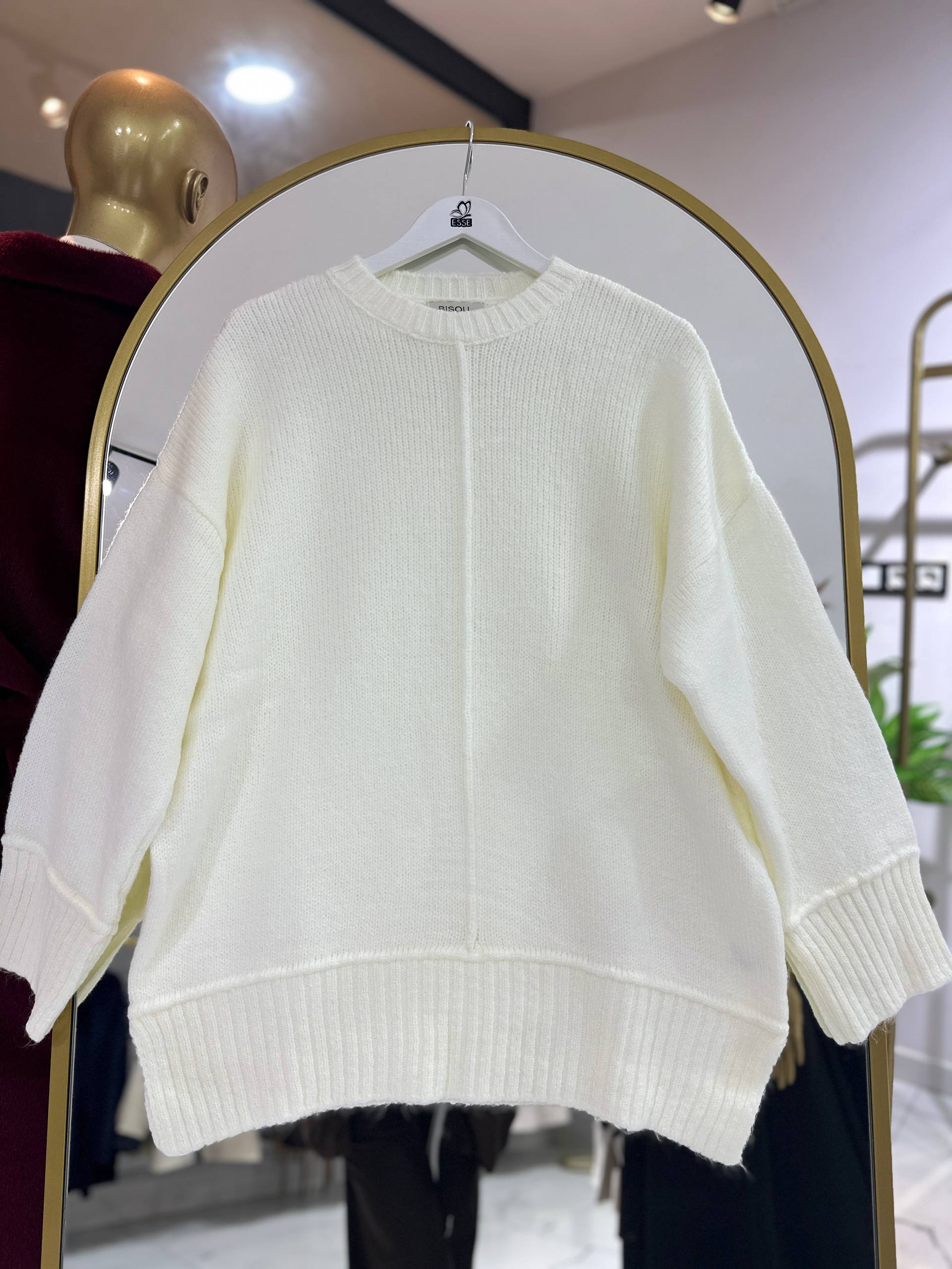 Oversize Pinterest Kazak - Beyaz