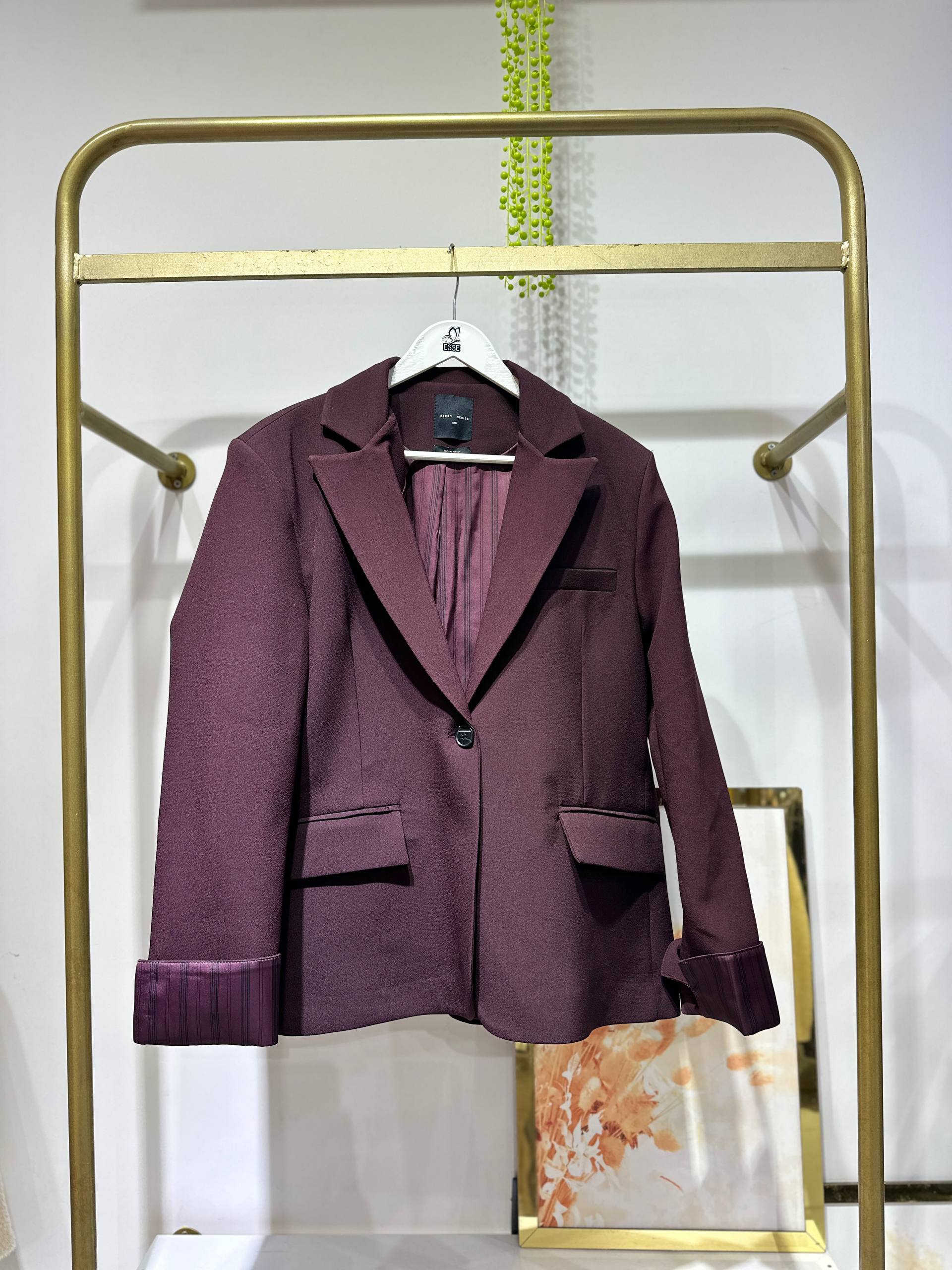 Saten Astarlı Blazer Ceket - Mürdüm