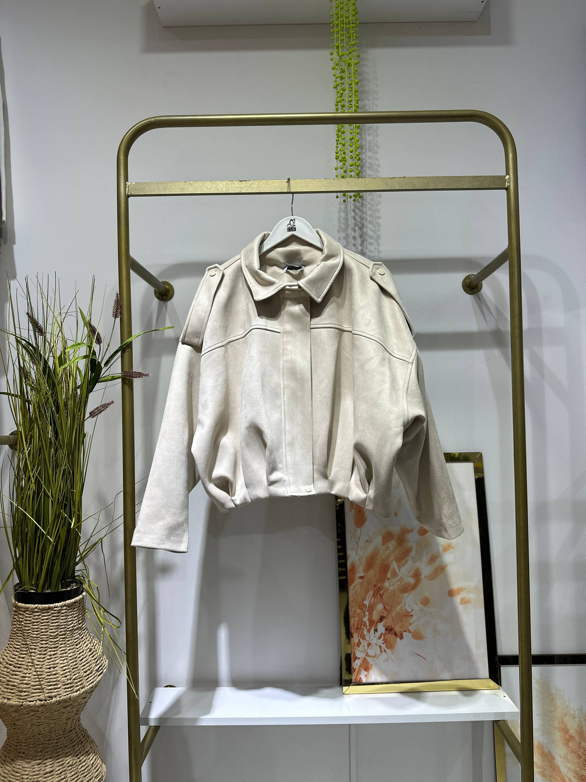 ZRA Model Suet Bomber Ceket - Taş