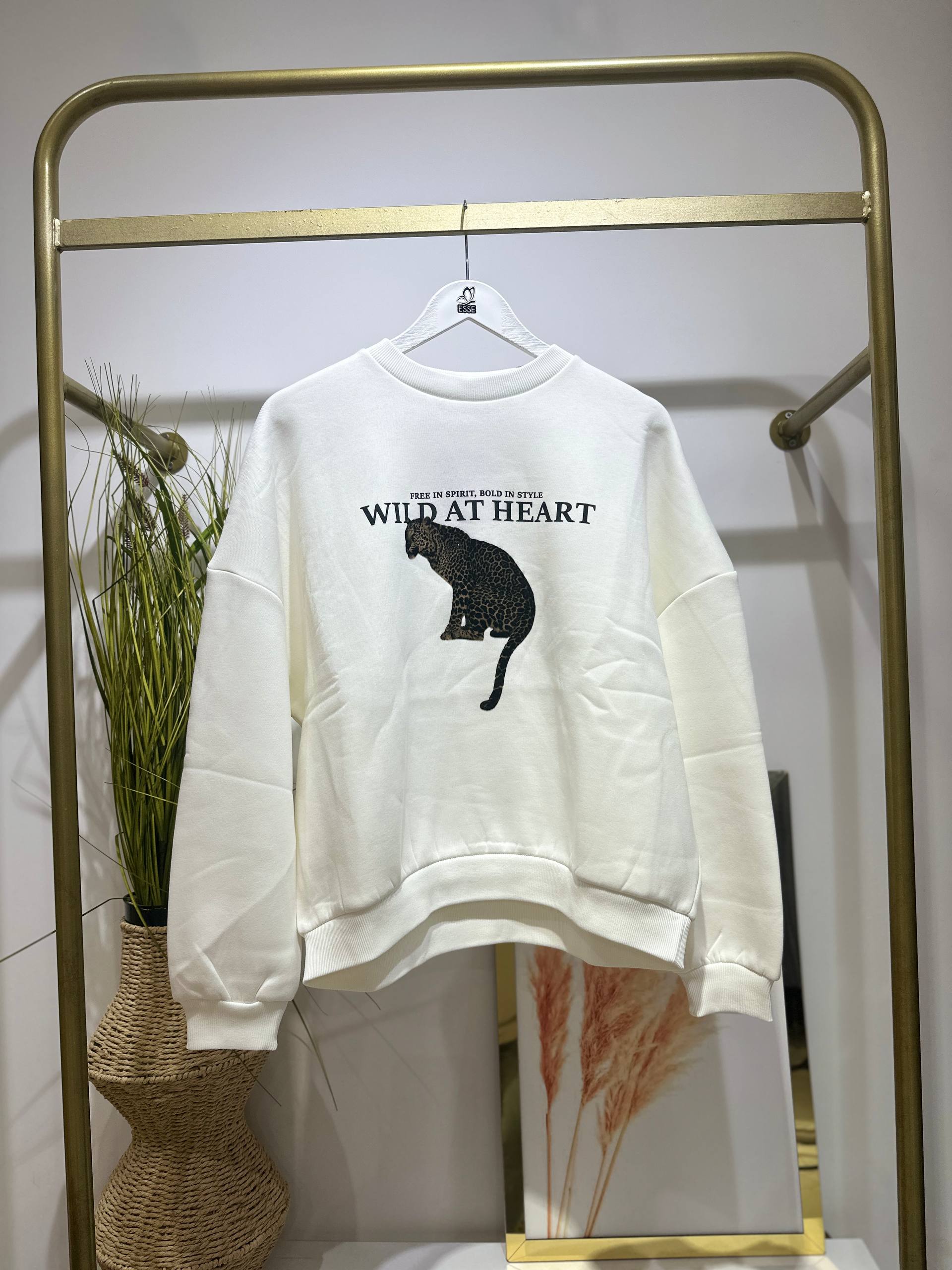 Baskı Detaylı Sweatshirt - Beyaz