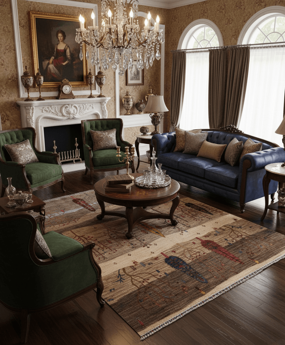Sultani Güz Mevsimi Özel Tasarım El Dokuma Afgan Halısı 174x229 (3,98m2)