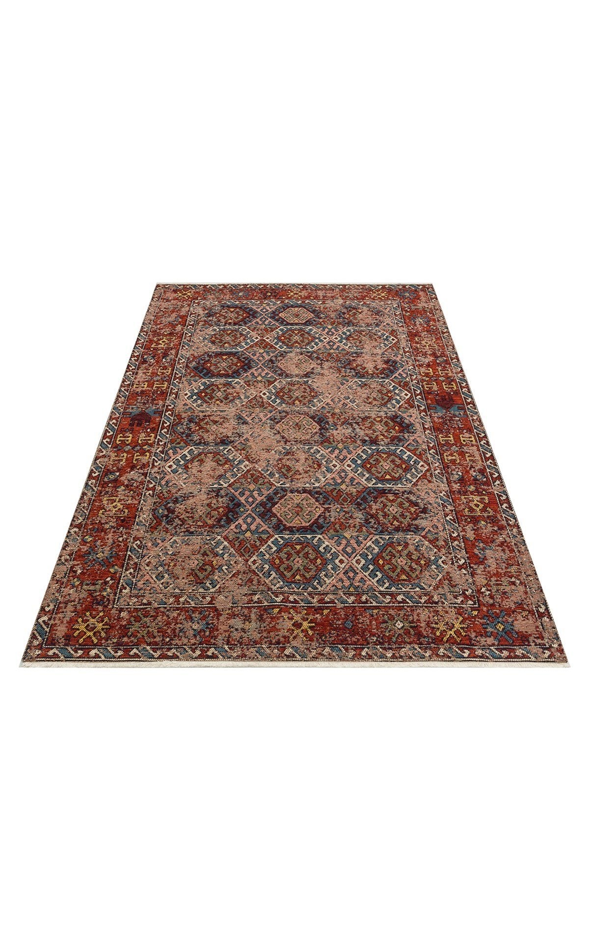 Anadolu Kilim And 03 Multy Anadolu Antik Desenli Yıkanabilir Kaymaz Tabanlı Etnik Kilim