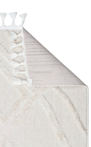 TERAZZO Hav Toz Vermez Yumuşak Dokulu Etnik Örgü Desenlere Sahip Modern İskindinav Halı - 03 White