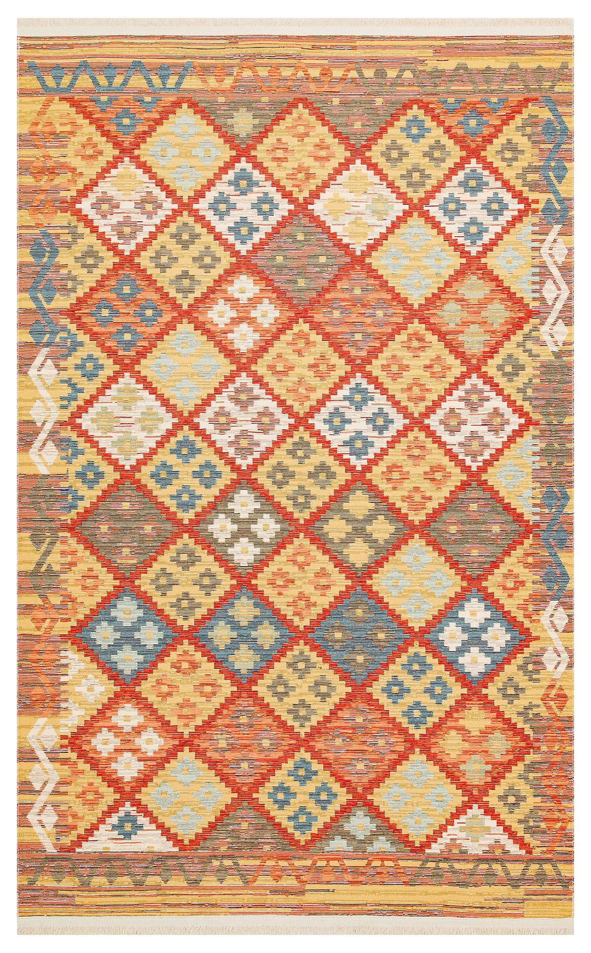 Nomad Yıkanabilir, Çift Taraflı Kullanıma Uygun Yumuşak Tuşeli Otantik Kilim  - 05