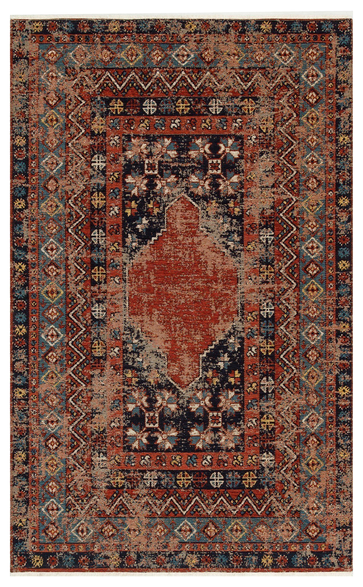 Anadolu Kilim And 04 Multy Anadolu Antik Desenli Yıkanabilir Kaymaz Tabanlı Etnik Kilim