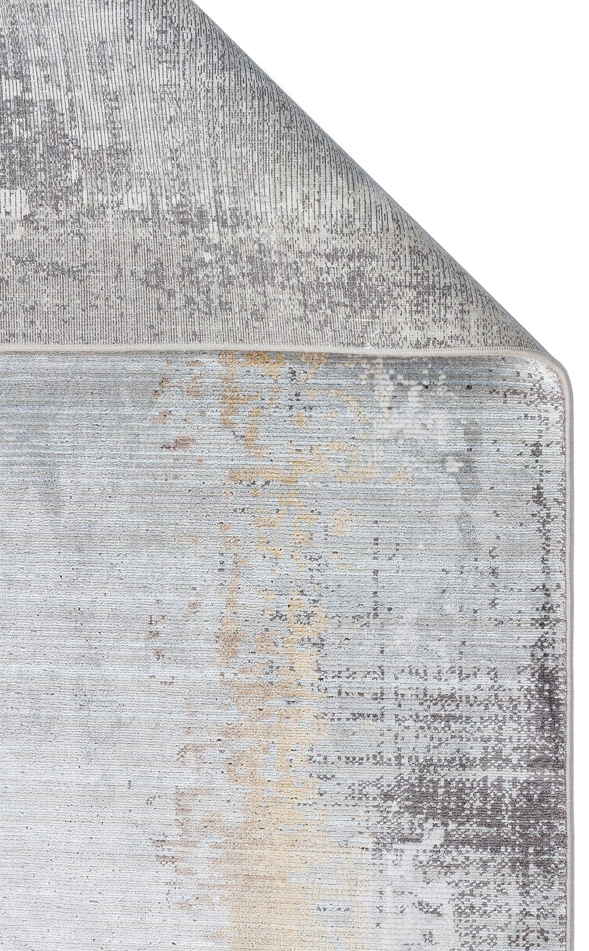 MAHAL Modern Vintage Desenli Yüksek Kalite Sık Dokuma Makine Halısı - MHL 11 GREY-GOLD