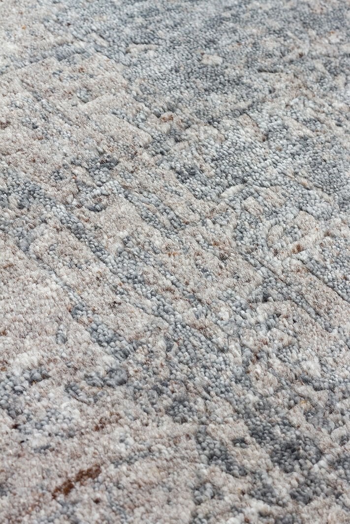 CALYPSA Hindistan'dan İthal El Dokuması Modern Desenlere Sahip Halı - CHARCOAL-D.GREY