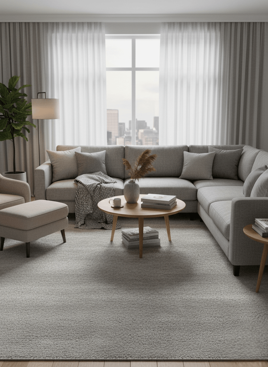 Yeni Sezon Comfort Yumuşak Tuşeli Makine Halısı - 01 Grey