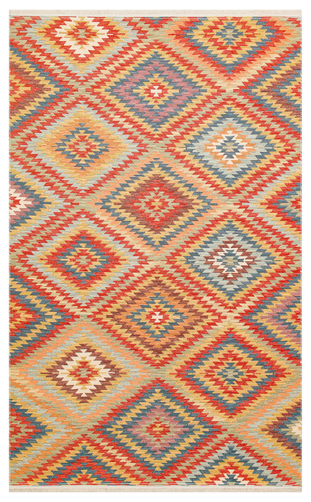 Nomad Yıkanabilir, Çift Taraflı Kullanıma Uygun Yumuşak Tuşeli Otantik Kilim  - 07