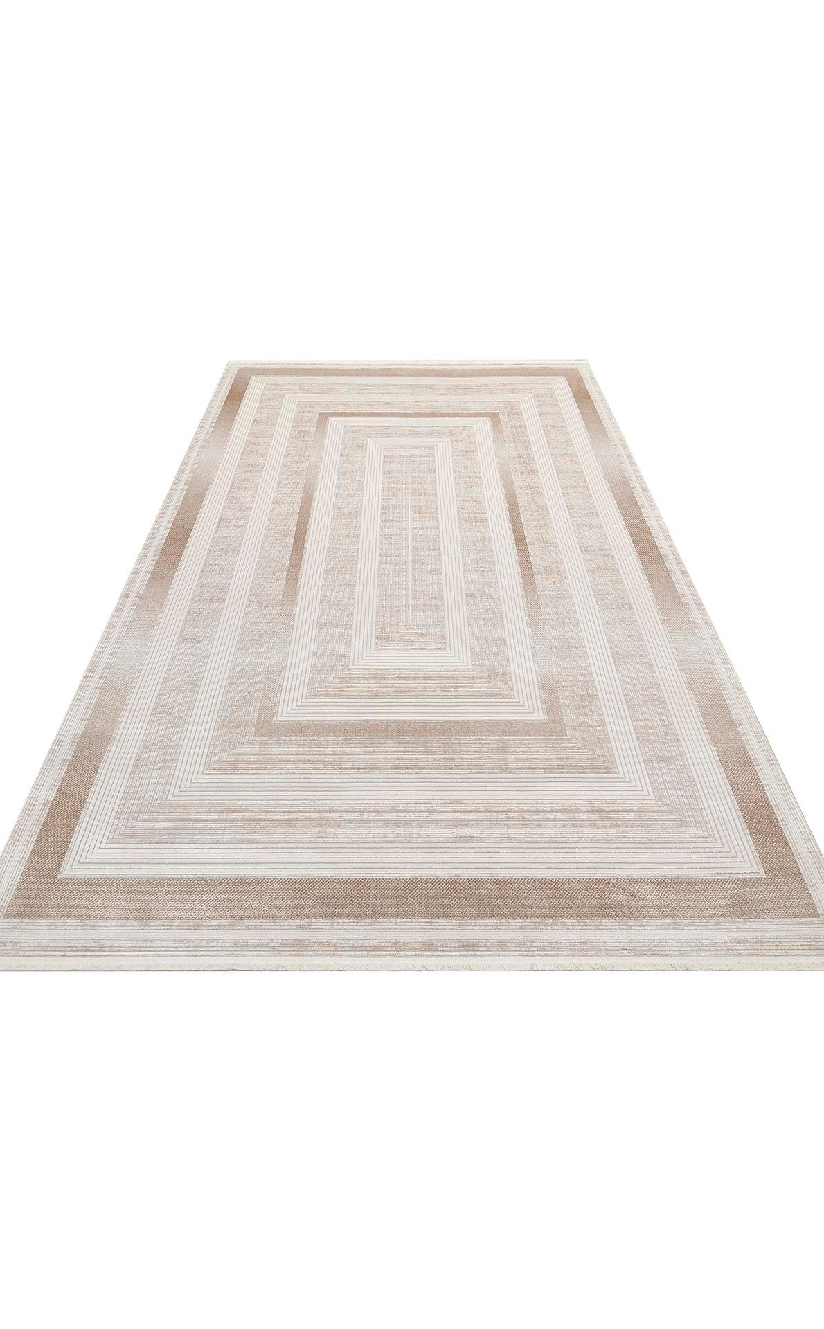 MAHAL Modern Vintage Desenli Yüksek Kalite Sık Dokuma Makine Halısı - MHL 13 CREAM-BEIGE