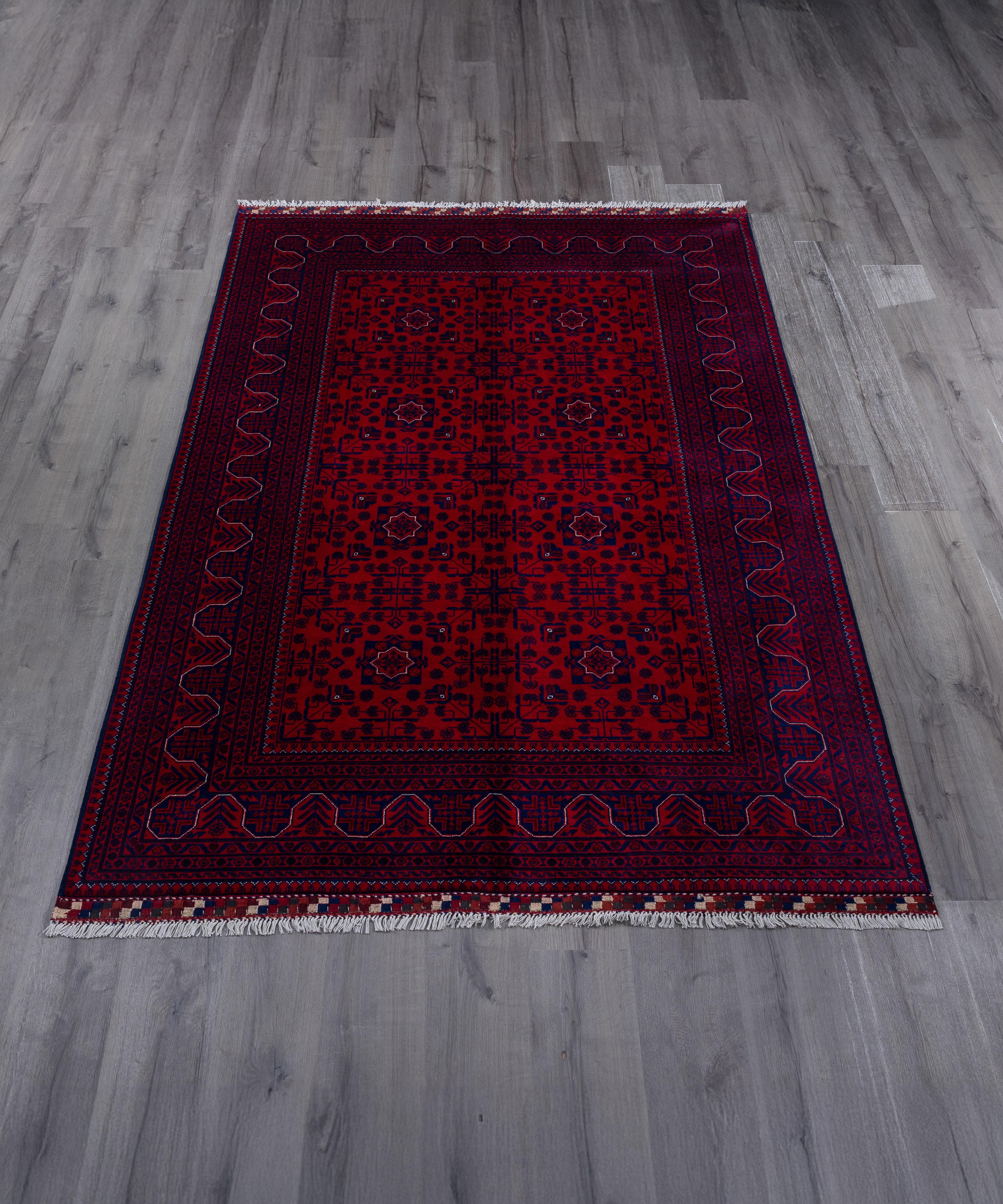 Afgan El Dokuma Kök Boyası Halı, Kuzu Yünü Sık Dokuma 171x233 (3,98m2)