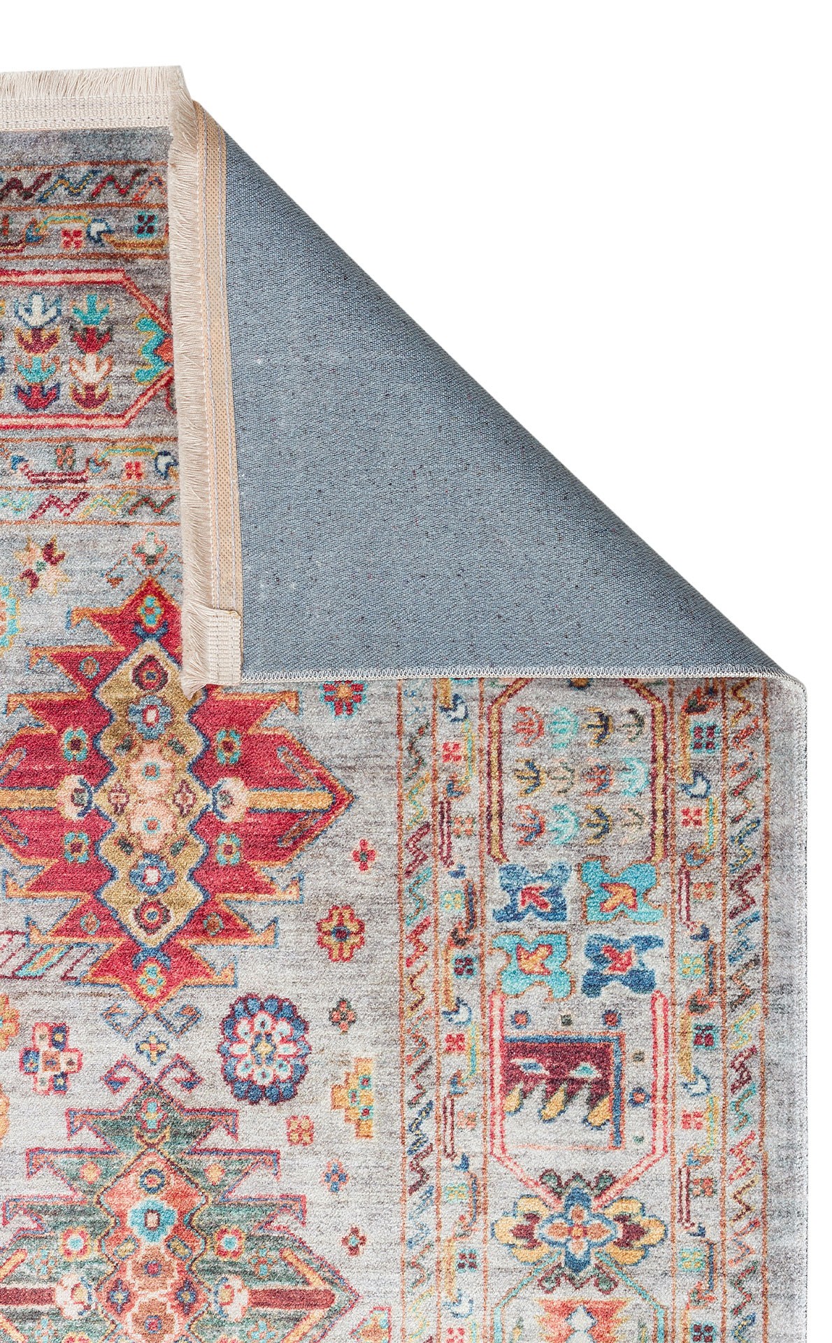 ANTIQUE  Kolay kullanımlı Kaymaz Karabağ ve Antik Desenlere Sahip Yıkanabilir Makine Halısı - ATK 06 AQUA