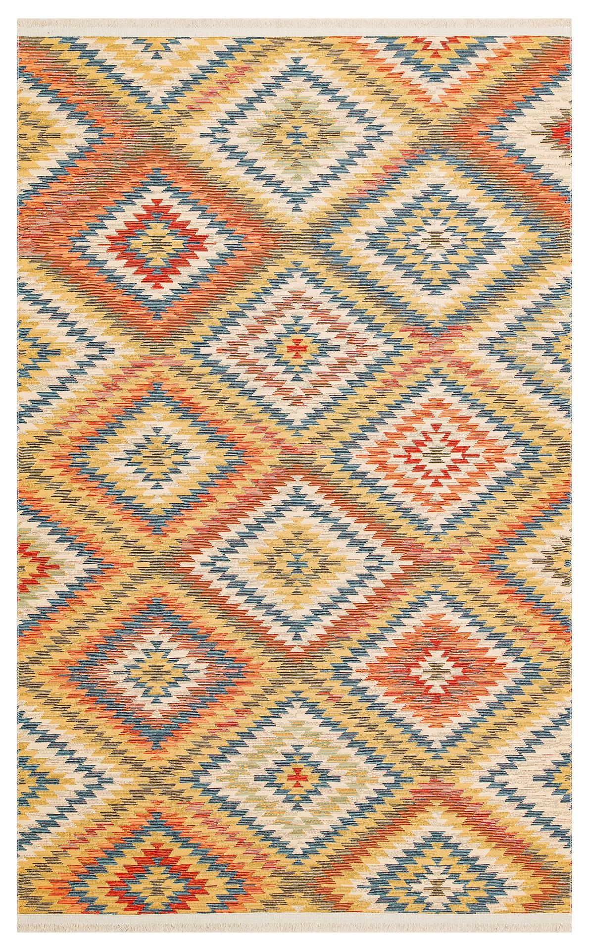 Nomad Yıkanabilir, Çift Taraflı Kullanıma Uygun Yumuşak Tuşeli Otantik Kilim  - 07