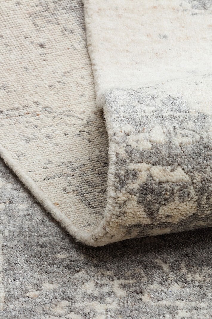 CALYPSA Hindistan'dan İthal El Dokuması Modern Desenlere Sahip Halı - BEIGE-GREY