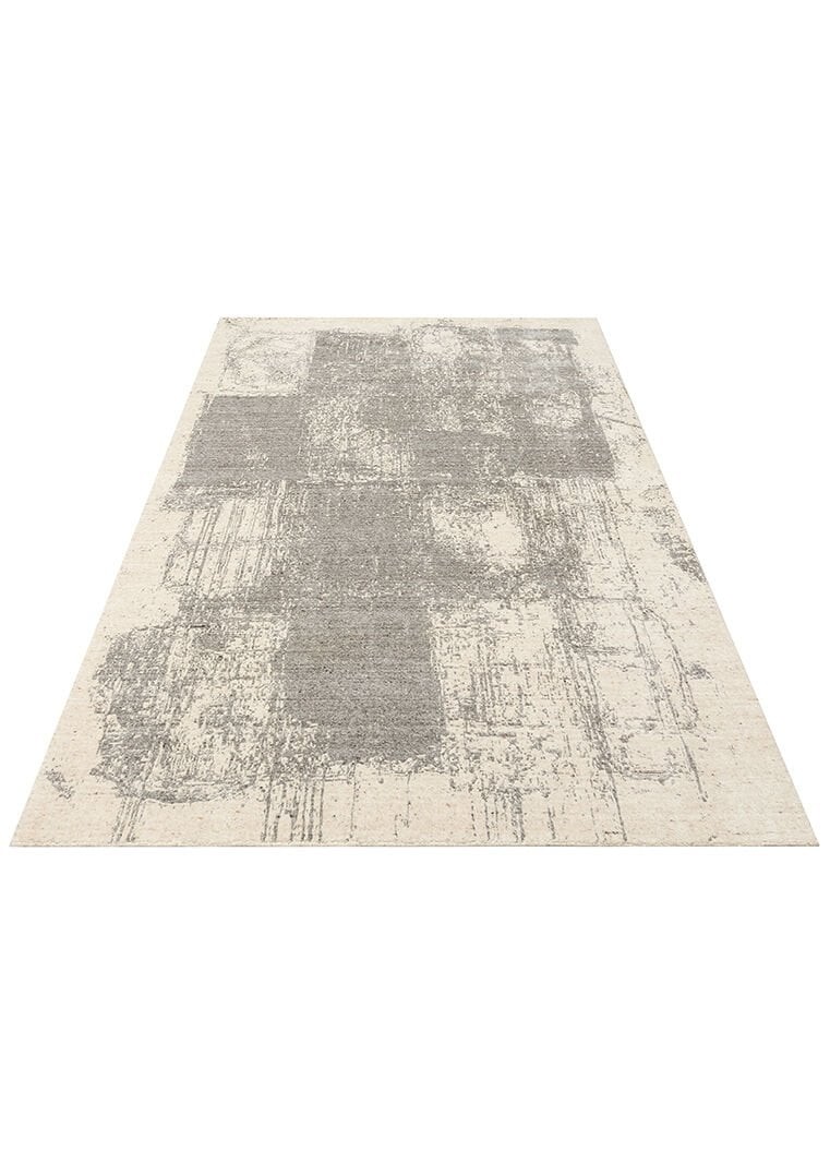 CALYPSA Hindistan'dan İthal El Dokuması Modern Desenlere Sahip Halı - BEIGE-GREY