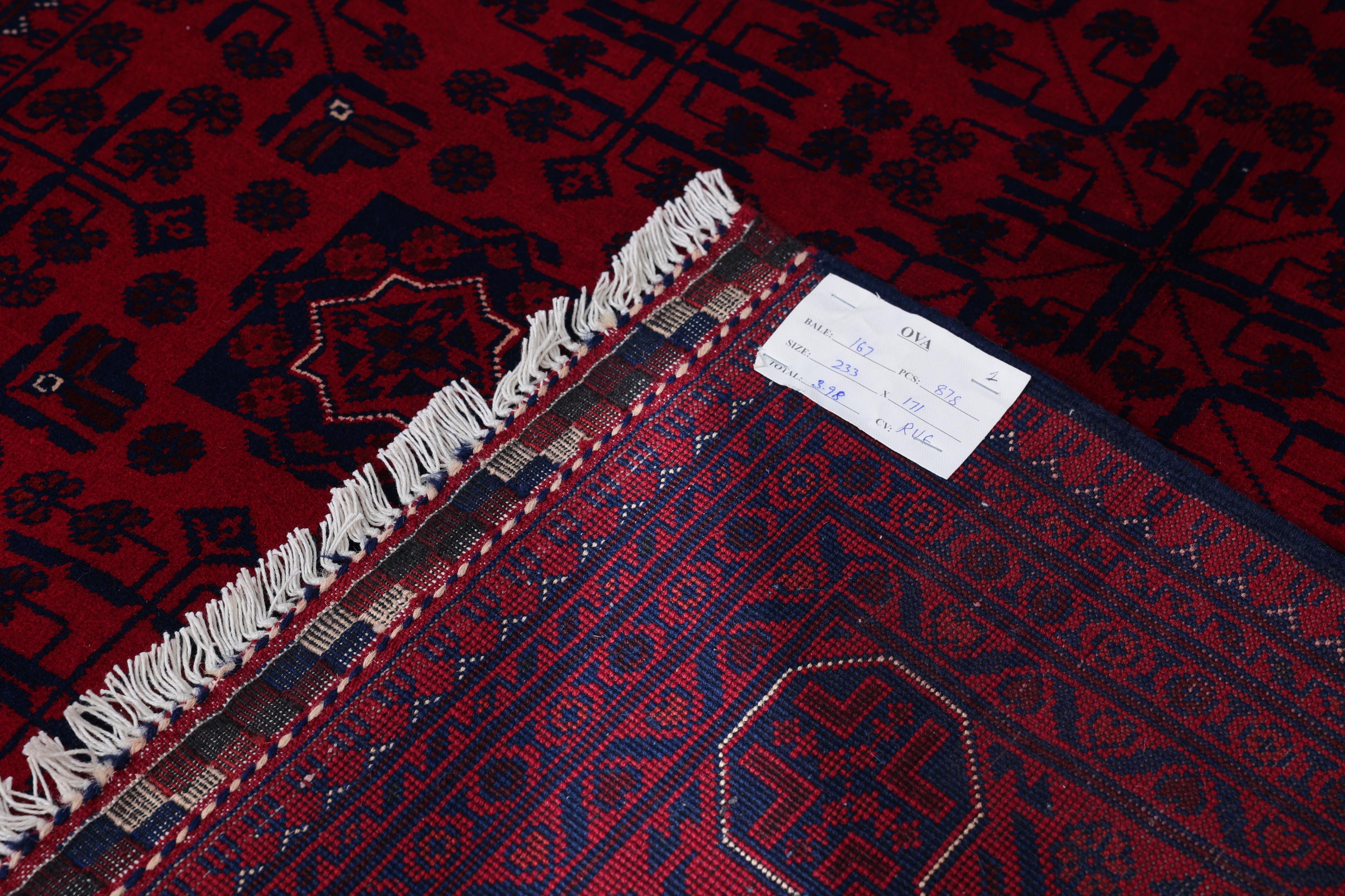 Afgan El Dokuma Kök Boyası Halı, Kuzu Yünü Sık Dokuma 171x233 (3,98m2)