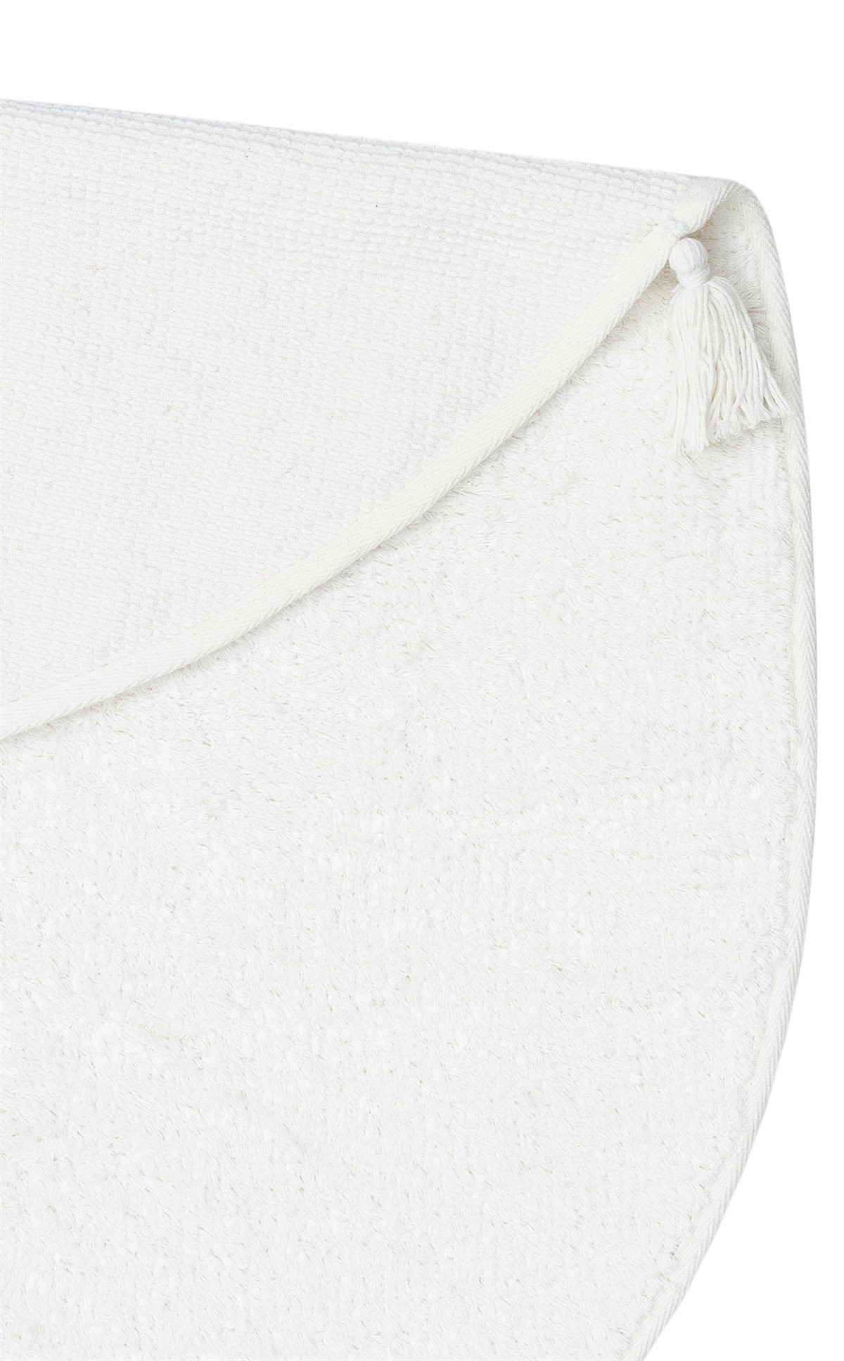 COTTON BOON Q Yıkanabilir Kaymaz Tabanlı Naturel Pamuk Bebek Halısı - White