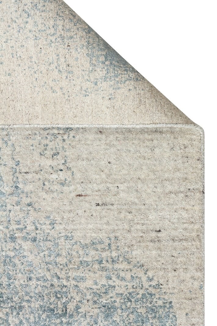 CALYPSA Hindistan'dan İthal El Dokuması Modern Desenlere Sahip Halı - BEIGE-BLUE