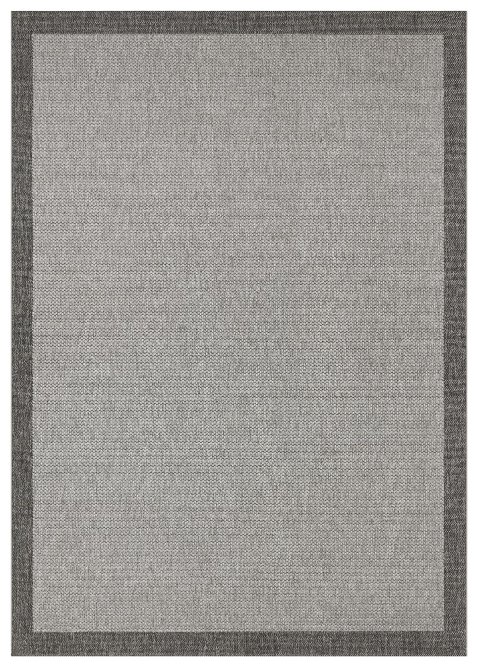 Rugchef Premium Mono Bordürlü | Leke Tutmaz Hav Toz Verme Sisal Mutfak, Salon, Koridor Halısı Makinede Yıkanabilir Halı - Mono Sisal 05 Antrasit Black
